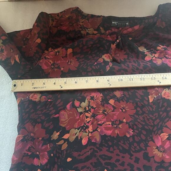 Vintage Y2K Notations Shirt Women Petite Large Black Red Floral Whimsigoth Fairy - Picture 7 of 10